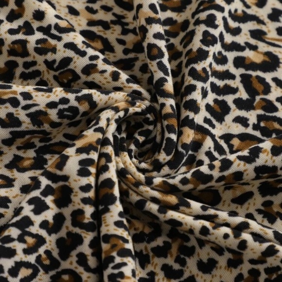 SHEIN | Ruched Bust Front Tie Leopard Dress - Picture 8 of 10